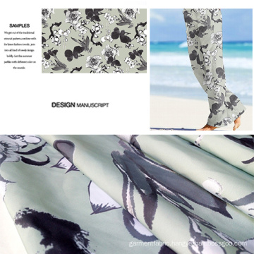 Polyester Brushed Printed Beach Pants Fabric/ Casual Wear Fabric